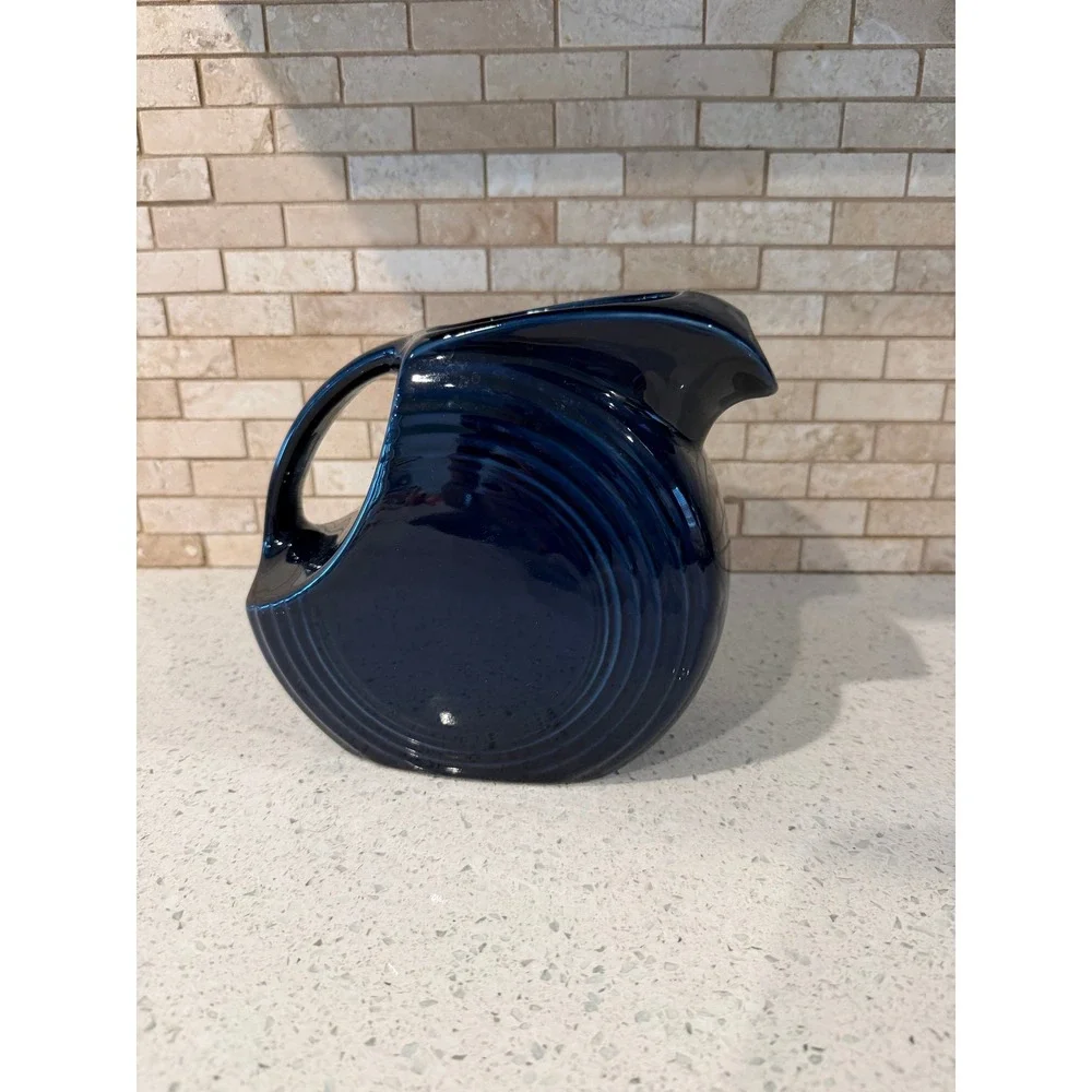 Fiesta Fiestaware Cobalt Blue Large Disc Water Pitcher 64 Oz